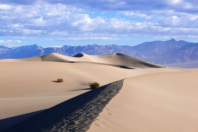 Scenic view of desert against sky