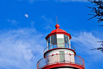 Low angle view of lighthouse against sky