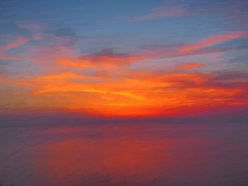 Scenic view of dramatic sky during sunset