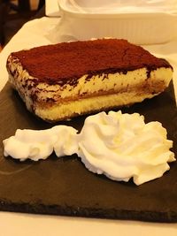 Close-up of cake in plate