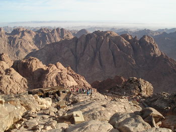 Scenic view of rocky mountains against sky