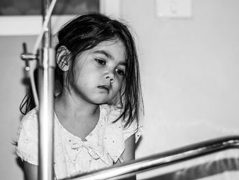 Thoughtful sick girl in hospital