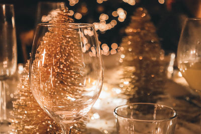 Close-up of wine glass on table
