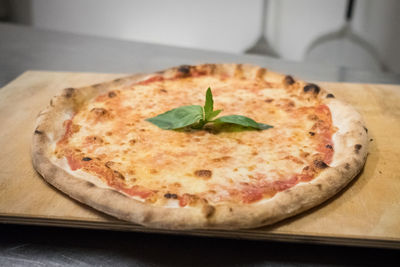 Close-up of pizza on plate