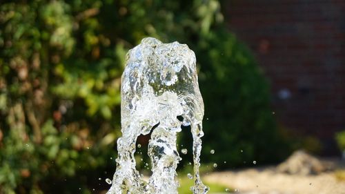 Close-up of water splashing in fountain