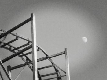 Low angle view of staircase against sky