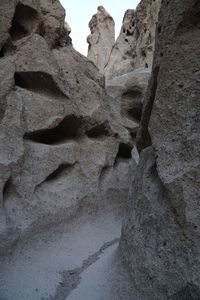 Low angle view of rock formation