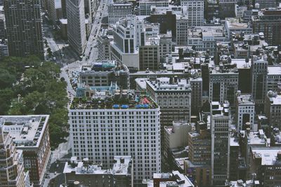 High angle view of buildings in city