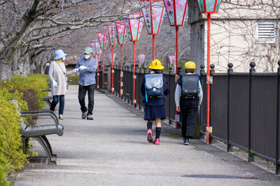 People walking on street