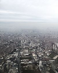 High angle view of townscape against sky