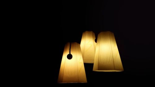 Illuminated lamps in dark room