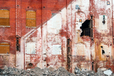 Weathered wall of old building