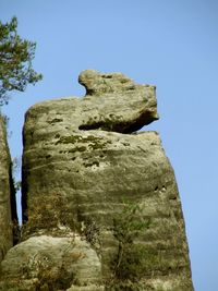 Low angle view of statue against clear sky