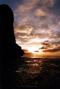 Scenic view of sea at sunset