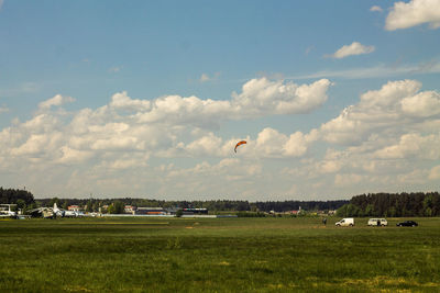 Scenic view of field against sky