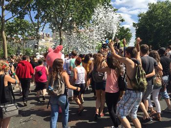 Crowd enjoying street party