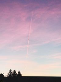 Low angle view of silhouette trees against sky at sunset