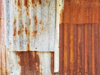 Full frame shot of weathered corrugated iron