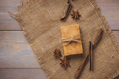 Handmade soap with cinnamon and anise star