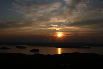 Scenic view of sunset over river