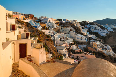 High angle view of townscape against sky