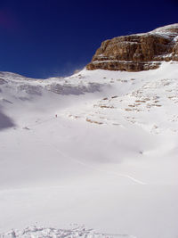 Ski tour in winter on a mountain in the alps