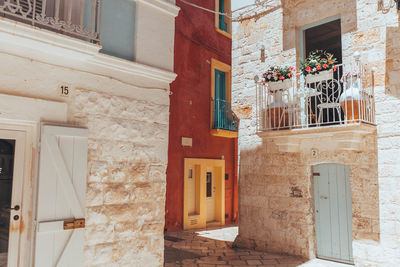 Closed door of building