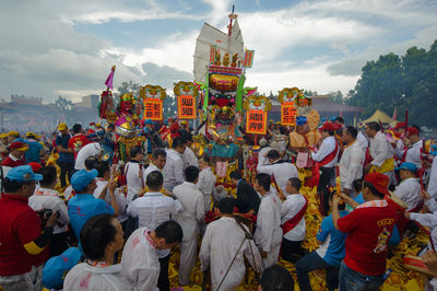 Group of people in front of temple