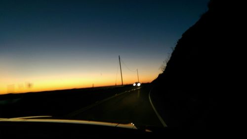 View of road at sunset
