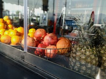 Close-up of fruits on table