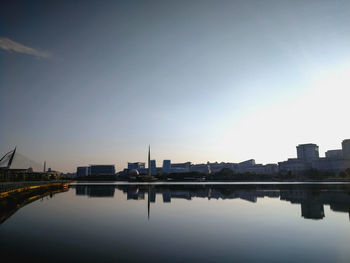 Reflection of buildings in river