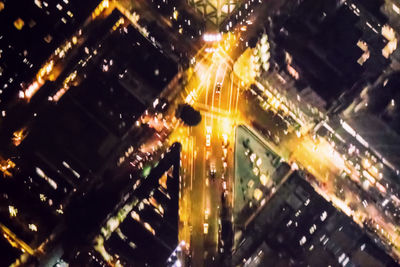 Close-up of firework display at night