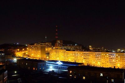 Illuminated city at night