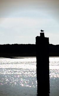 Silhouette of water against sky