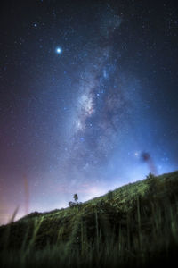 Scenic view of star field against sky at night