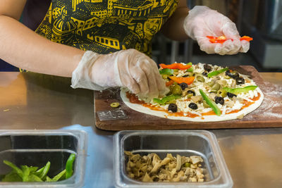 Close-up of hand holding food