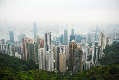 Aerial view of cityscape against sky