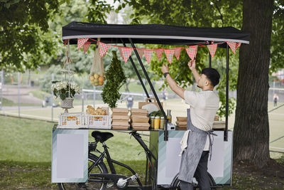 Man at food stall