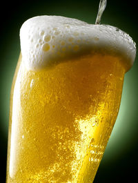 Close-up of beer glass