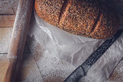 Close-up of bread with seeds