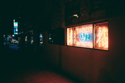 View of illuminated lights at night