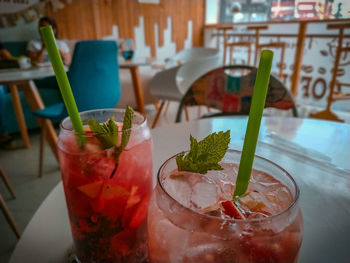 Close-up of drink on table