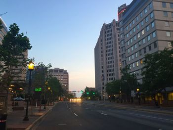 View of city street against sky