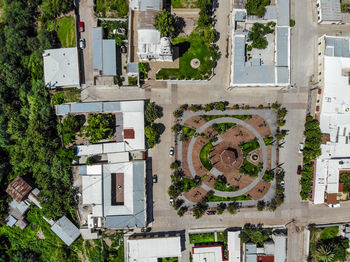 High angle view of building