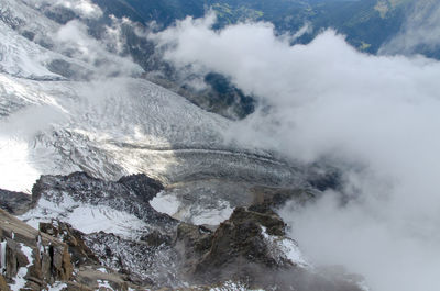 Scenic view of snow mountains against sky