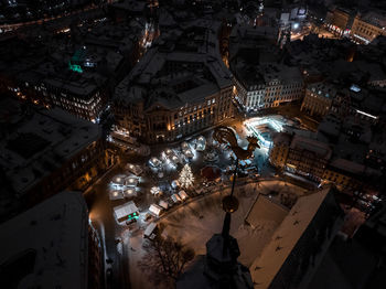 Night view of the winter riga old town