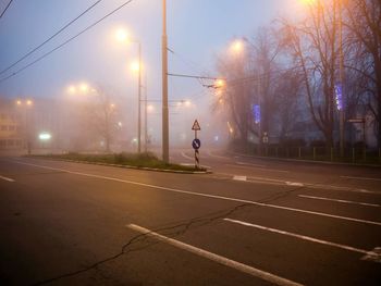 Foggy empty road