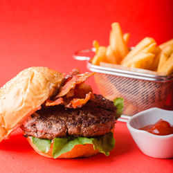 Close-up of food on table