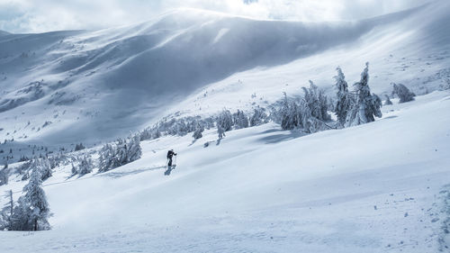 Scenic view of snowcapped mountains