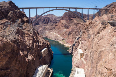 Arch bridge over river